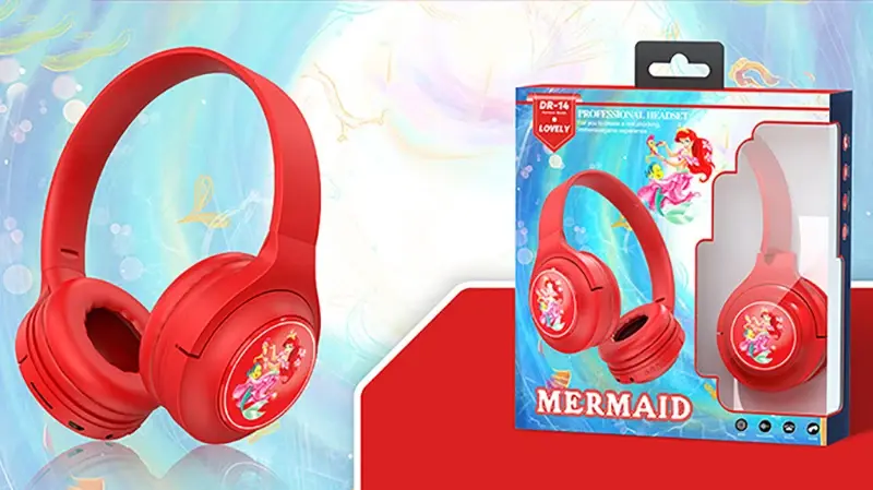 New Disney Mickey Mouse Snow White Ariel ELsa Wireless Blutooth Headphones HIFI Sound Stereo Foldable TF Card HD Voice Earphones
