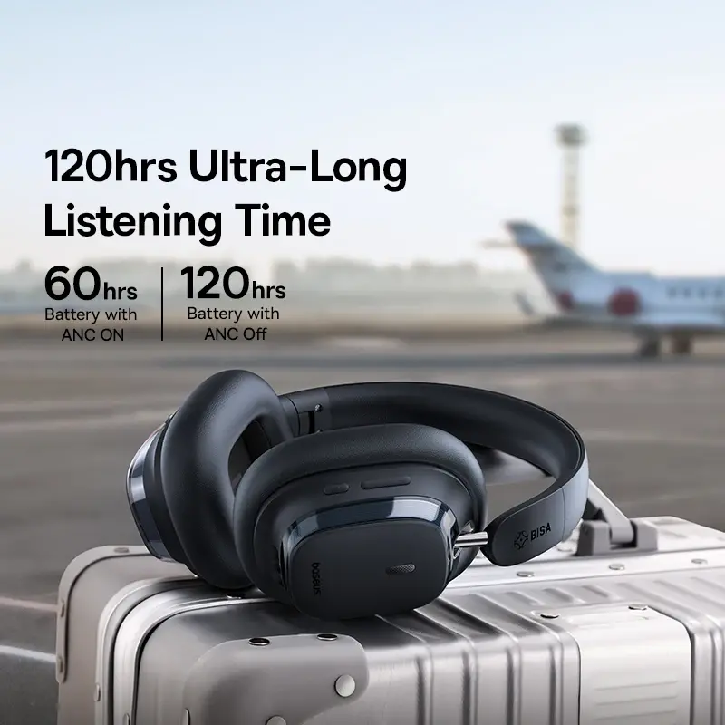 Baseus Bowie 10 Max ANC Wireless Headphones Bluetooth 5.4 Hi-Res Hybrid -46dB Noise Cancelling Over Ear Headset 120H Earphones