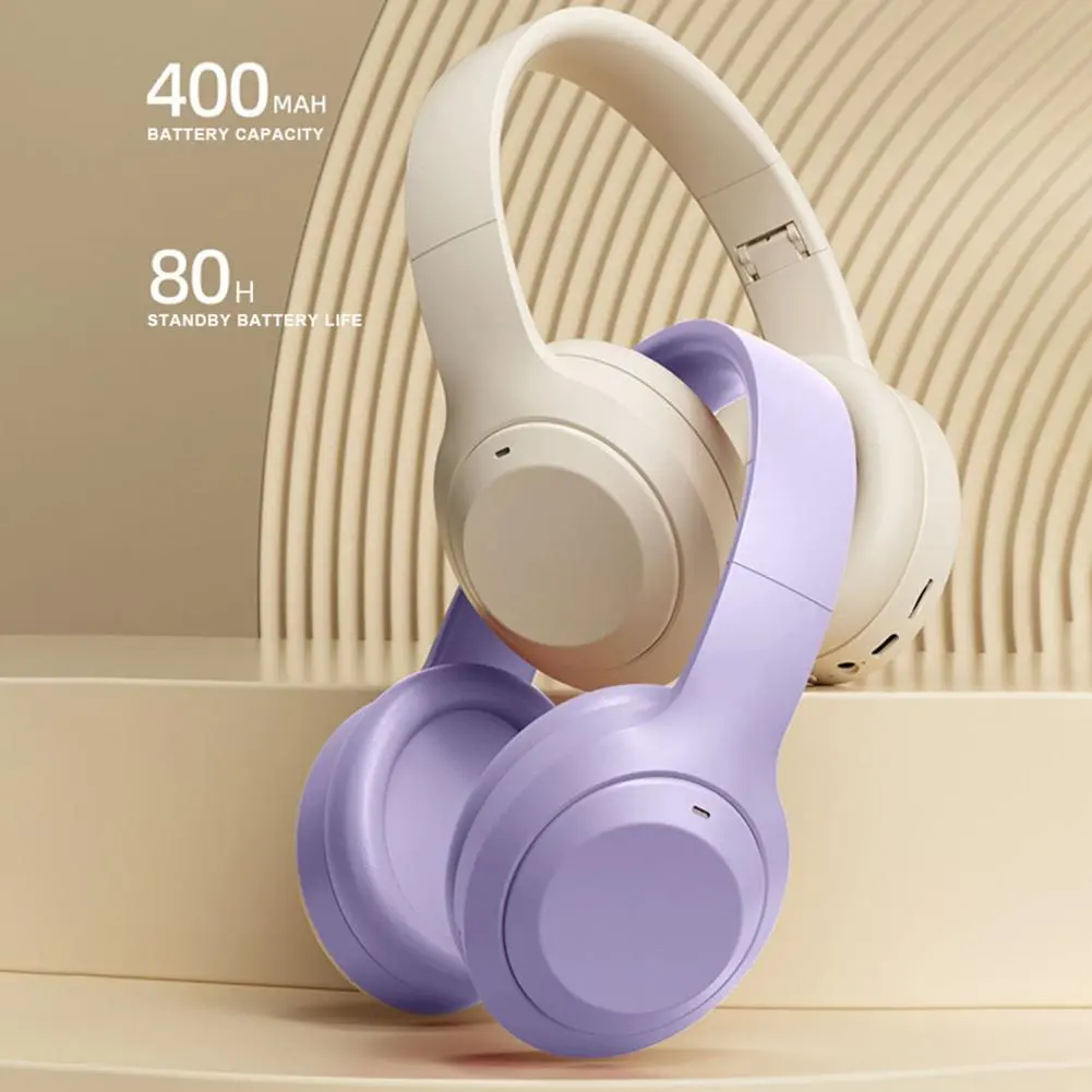 Wireless Headset Over-ear Headphones with Active Noise Cancelling Hi-res Audio Bluetooth-compatible Headset for Music