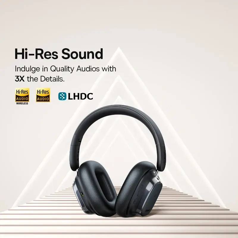 Baseus Bowie 10 Max ANC Wireless Headphones Bluetooth 5.4 Hi-Res Hybrid -46dB Noise Cancelling Over Ear Headset 120H Earphones