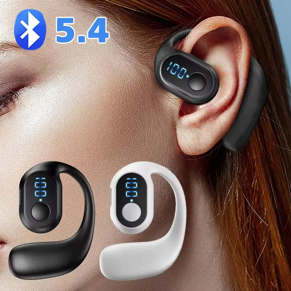 180 Rotation Wireless Ear Hook Headset Bluetooth 5.4 Earphone HiFi Stereo Noise Reduction Headphone Sports Waterproof Earbud