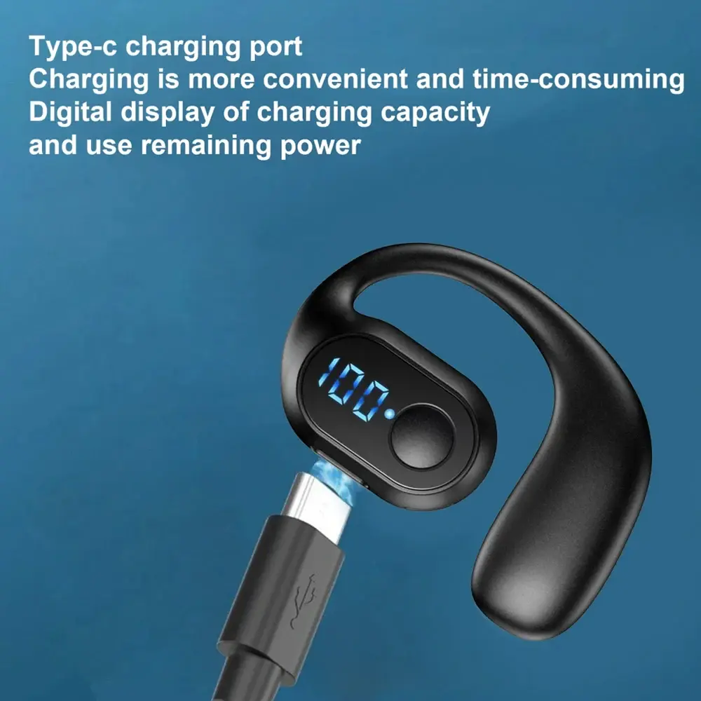 180 Rotation Wireless Ear Hook Headset Bluetooth 5.4 Earphone HiFi Stereo Noise Reduction Headphone Sports Waterproof Earbud