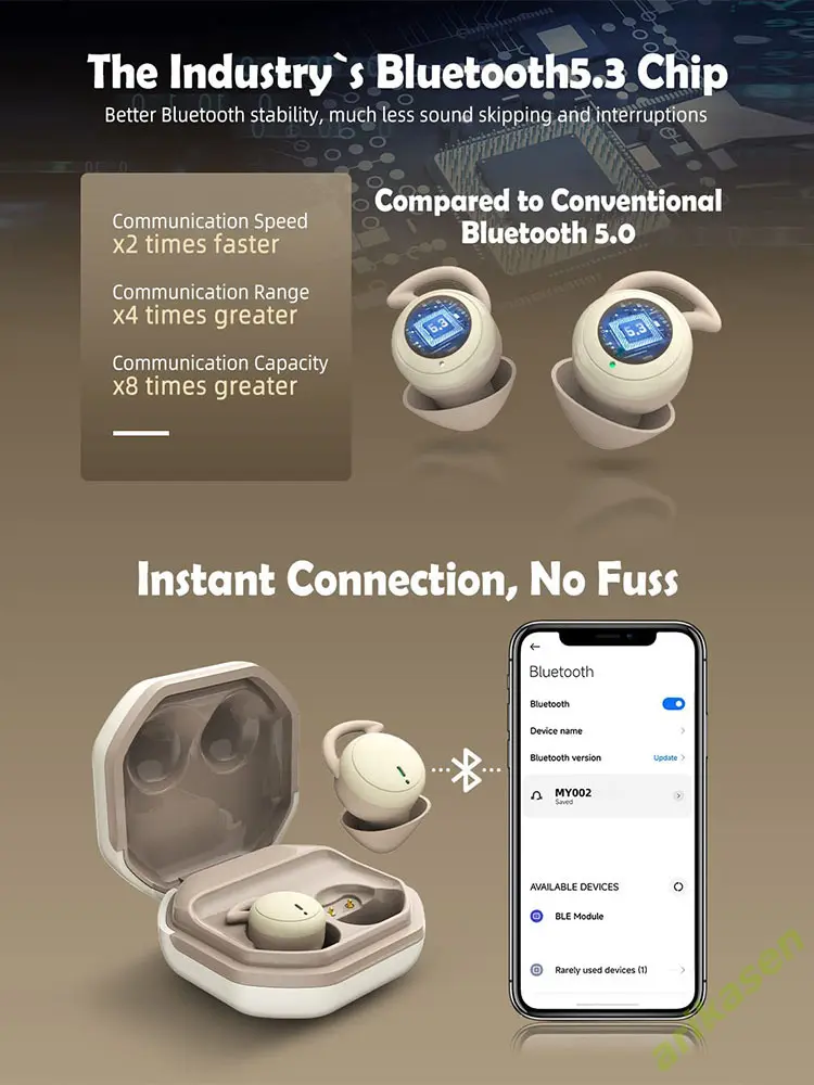 Sleep Earbuds in-Ear Earphones for Sleeping with 3 Sizes Ultra-Light Soft Silicone Noise Isolating Headphone Perfect for Sleep
