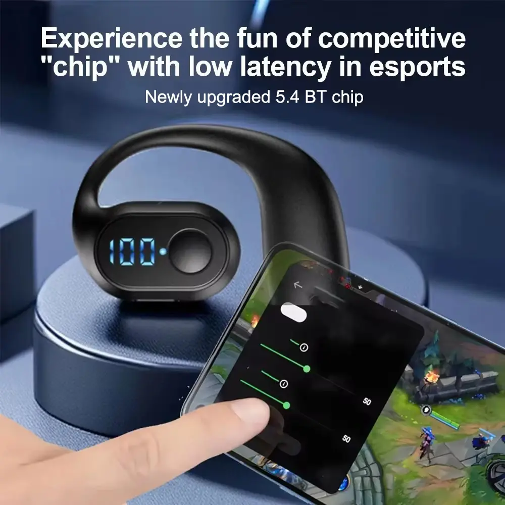 180 Rotation Wireless Ear Hook Headset Bluetooth 5.4 Earphone HiFi Stereo Noise Reduction Headphone Sports Waterproof Earbud