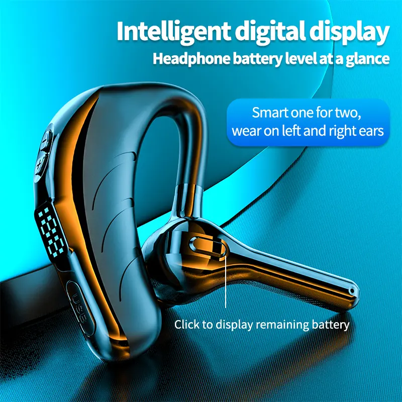 X13 Bluetooth Single Earphone LED Display Long Standby Business Wireless Headphone Sports Noise Reduction Game Headset With Mic