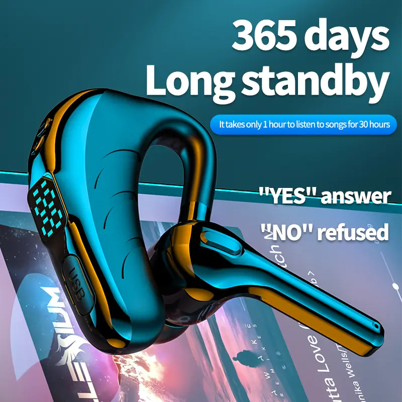 X13 Bluetooth Single Earphone LED Display Long Standby Business Wireless Headphone Sports Noise Reduction Game Headset With Mic
