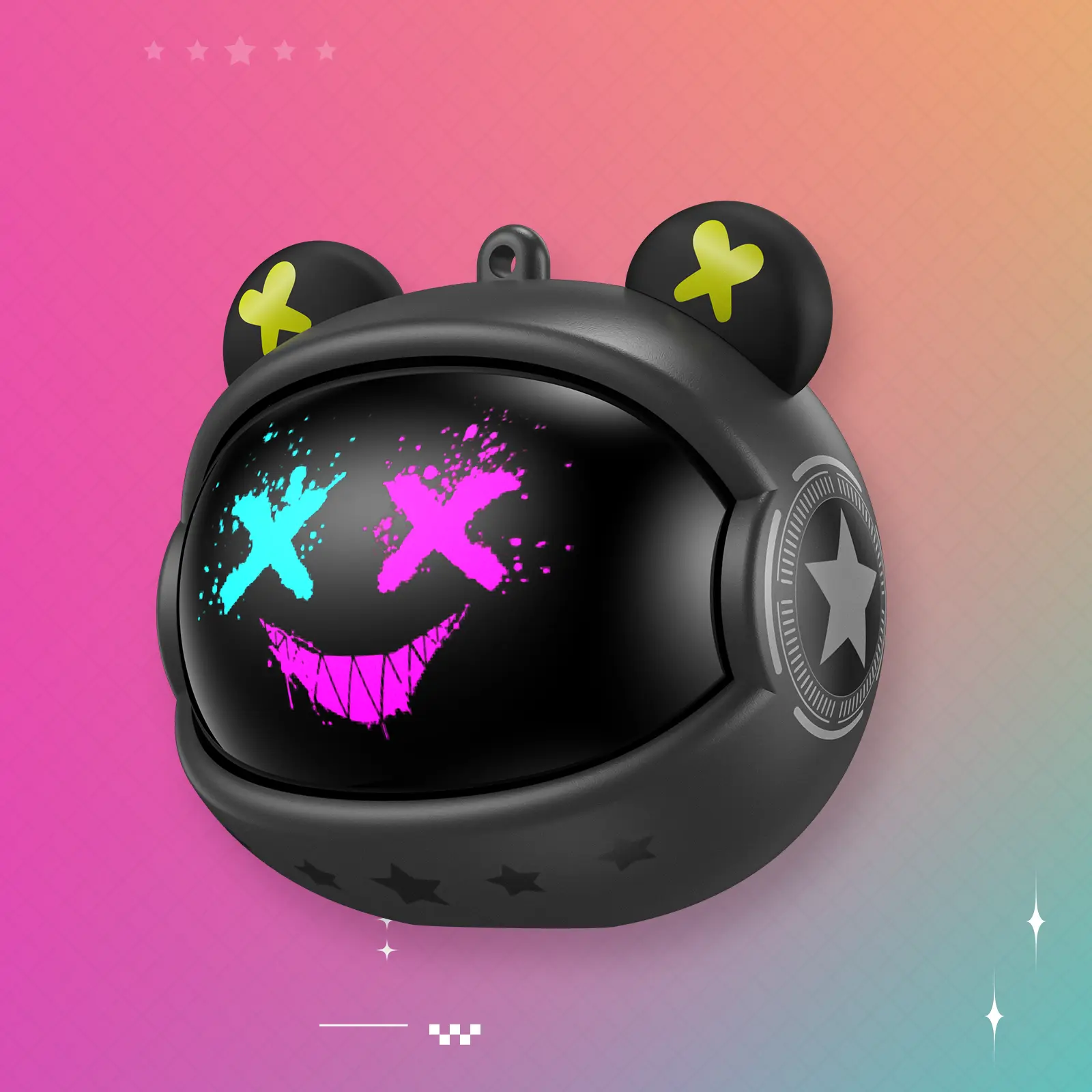 ONIKUMA 2025 New Black Gaming Headset Wireless Rotating Flip Design Earplugs HiFi Visual in-ear Headphones with Microphone