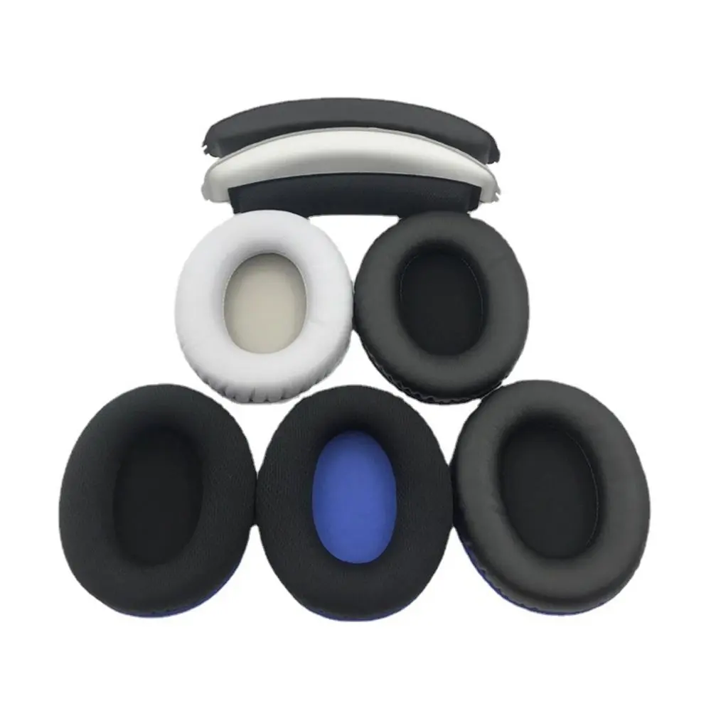 1Pair Protein Leather Ear Pads Sponge Noise-Cancelling Ear Cushion Replacement Headset Repair for HyperX Cloud Core 7.1