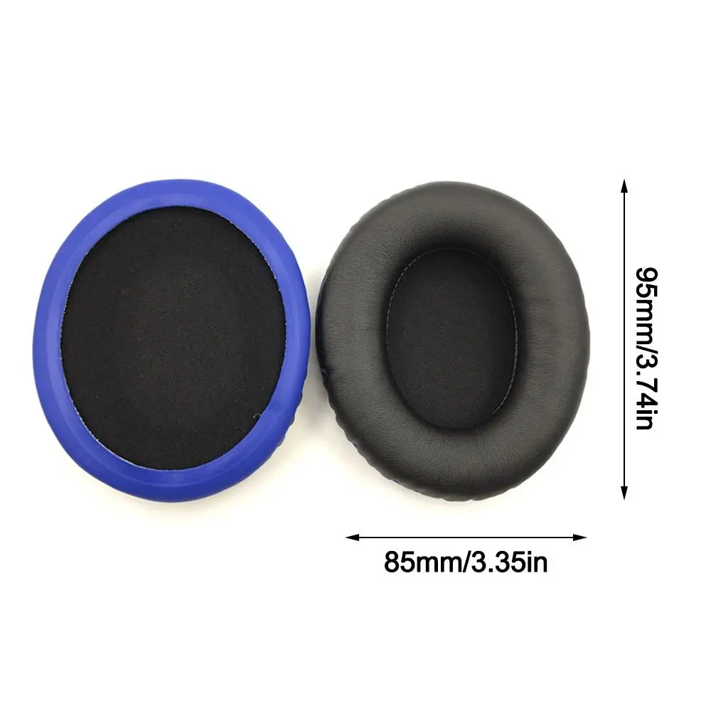1Pair Protein Leather Ear Pads Sponge Noise-Cancelling Ear Cushion Replacement Headset Repair for HyperX Cloud Core 7.1
