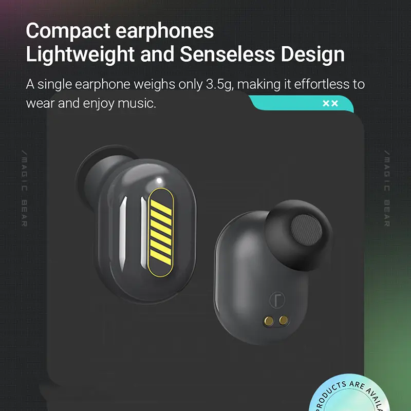 ONIKUMA 2025 New Black Gaming Headset Wireless Rotating Flip Design Earplugs HiFi Visual in-ear Headphones with Microphone