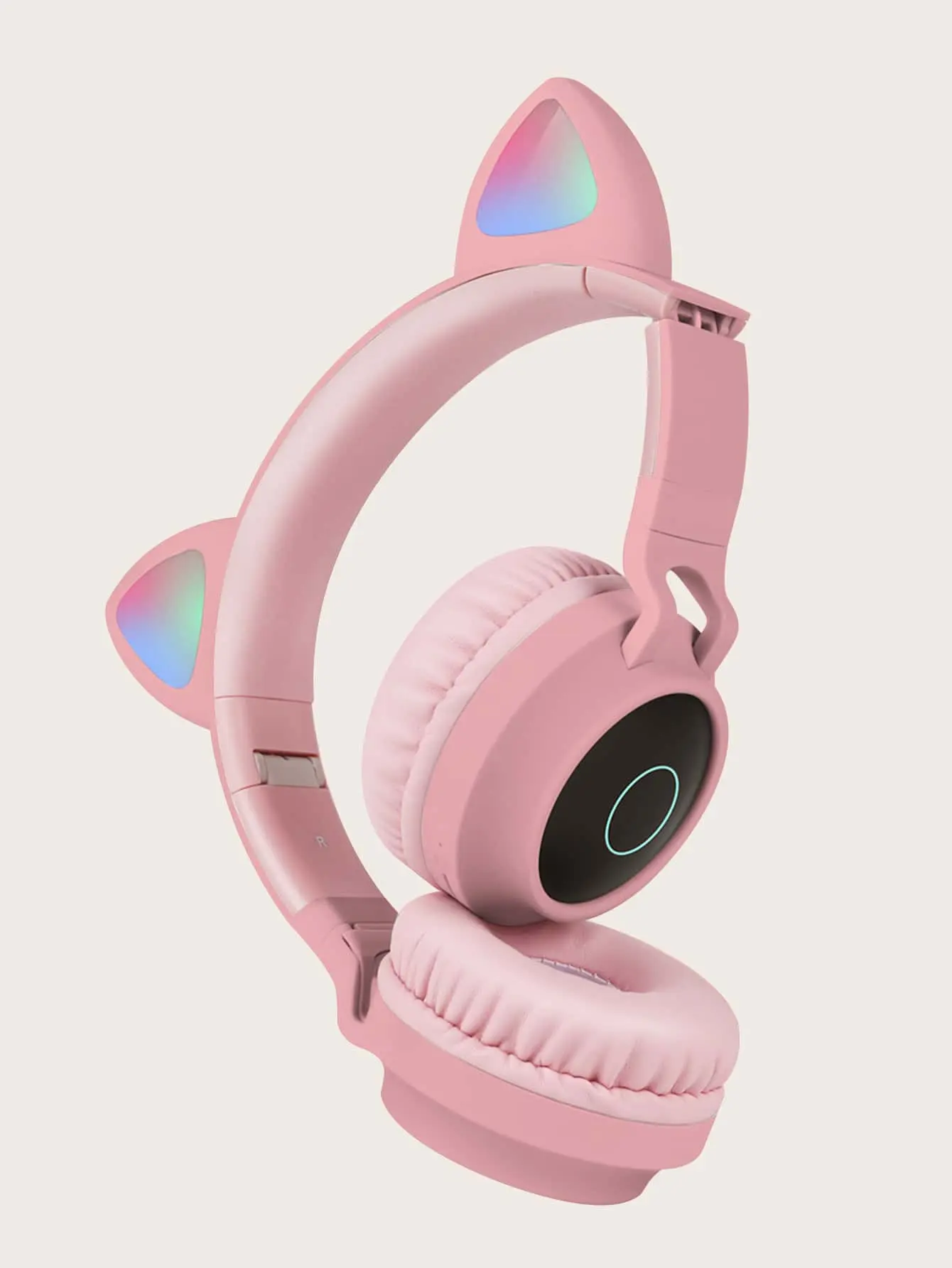 H12 Pink Cute Cat Ears Wireless Headphone Bluetooth compatible Headset Stereo Foldable Earphone with Microphone Music Girl Gift