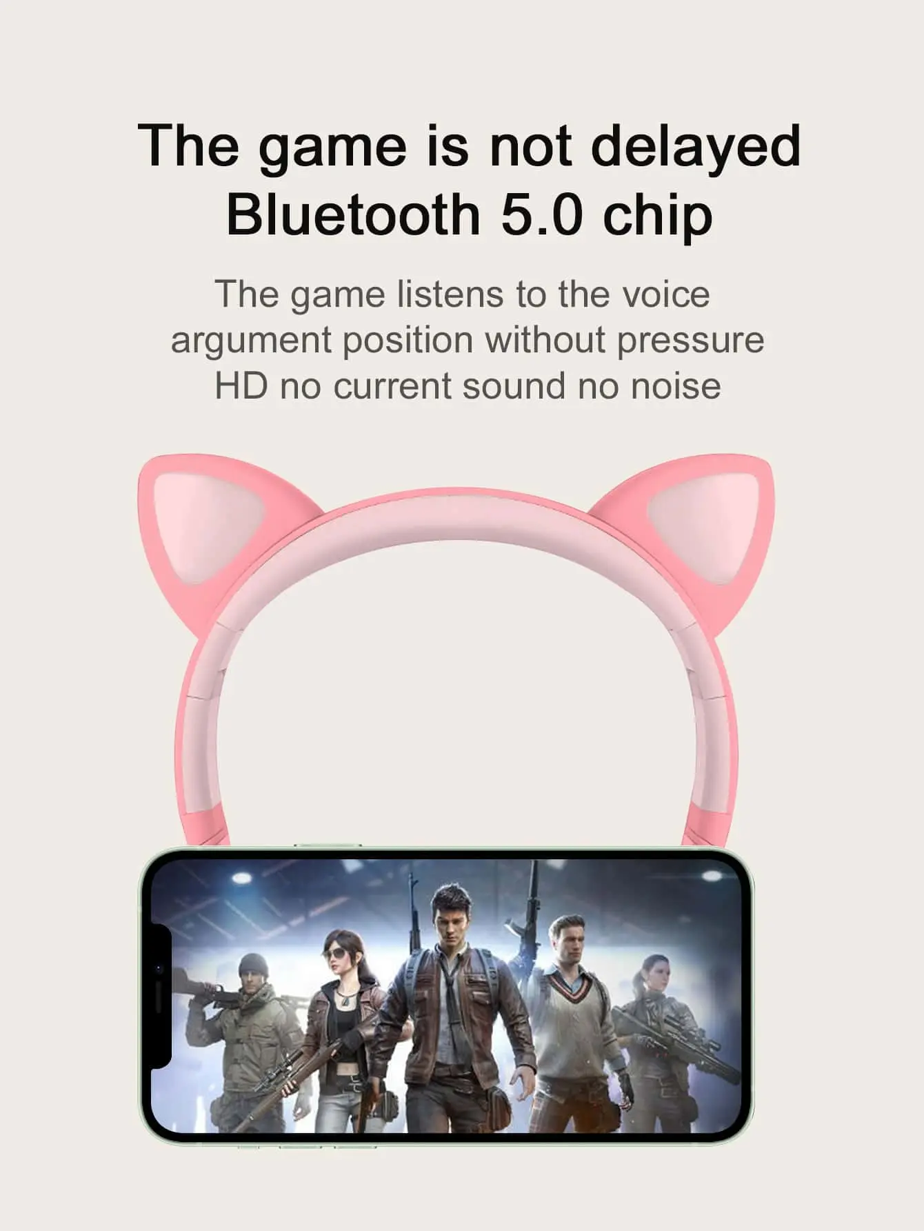 H12 Pink Cute Cat Ears Wireless Headphone Bluetooth compatible Headset Stereo Foldable Earphone with Microphone Music Girl Gift
