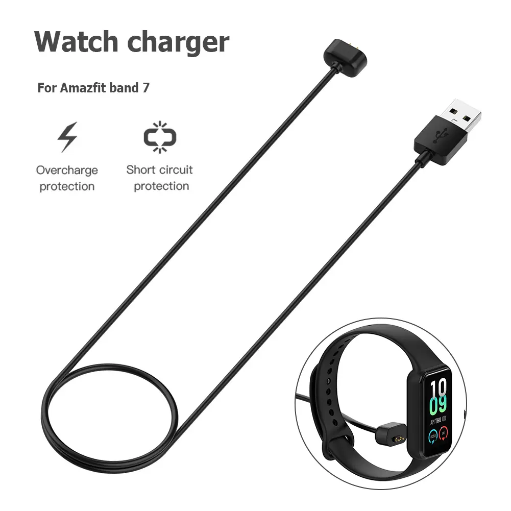 Smart Watch Charging Cable Portable Smartwatch Charger Cable Adapter Overvoltage Protection for Huami Amazfit Band 7 Accessories