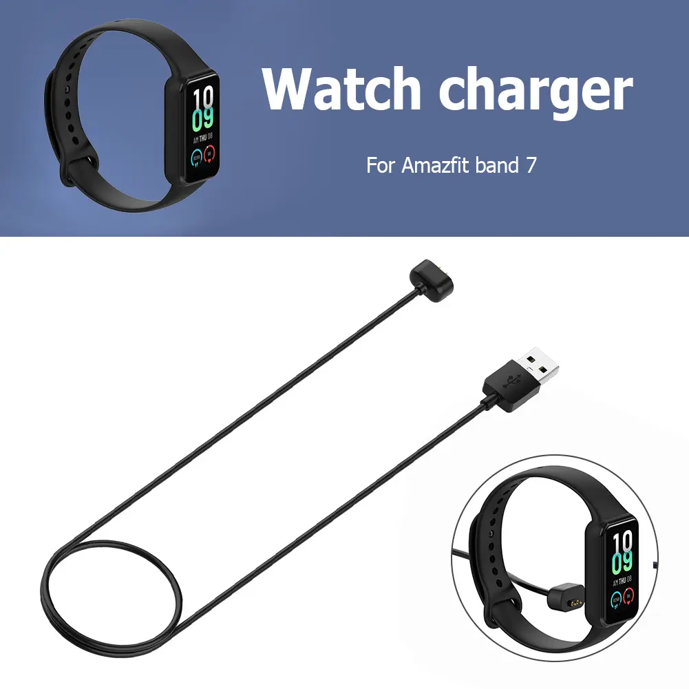 Smart Watch Charging Cable Portable Smartwatch Charger Cable Adapter Overvoltage Protection for Huami Amazfit Band 7 Accessories
