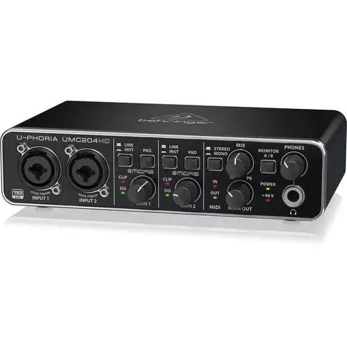 Behringer Sound Card UMC204HD Audio Interface Independent External Recording Sound Card For Live Broadcast