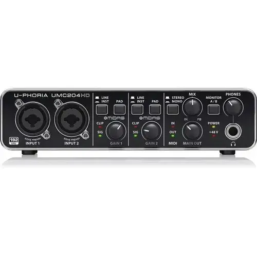 Behringer Sound Card UMC204HD Audio Interface Independent External Recording Sound Card For Live Broadcast