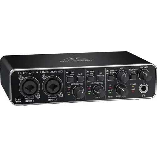 Behringer Sound Card UMC204HD Audio Interface Independent External Recording Sound Card For Live Broadcast
