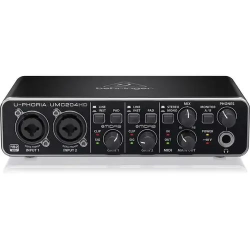 Behringer Sound Card UMC204HD Audio Interface Independent External Recording Sound Card For Live Broadcast
