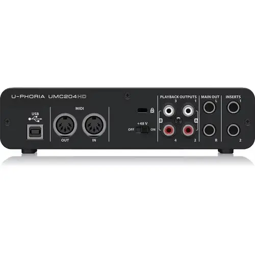 Behringer Sound Card UMC204HD Audio Interface Independent External Recording Sound Card For Live Broadcast