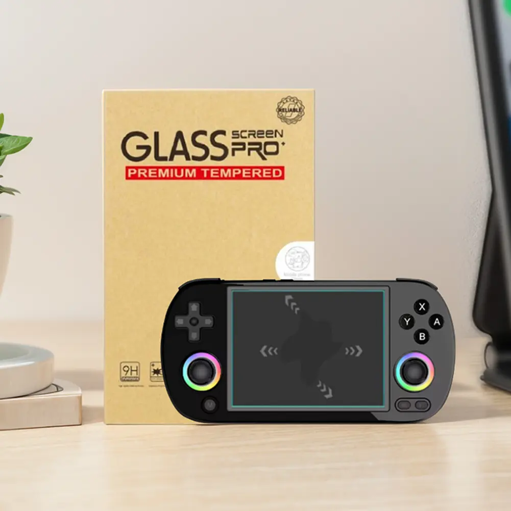 For Anbernic RG40XX H Game Console Screen Protector / EVA Hard Carrying Case 9H Anti-Scrach HD Tempered Glass Protective Film