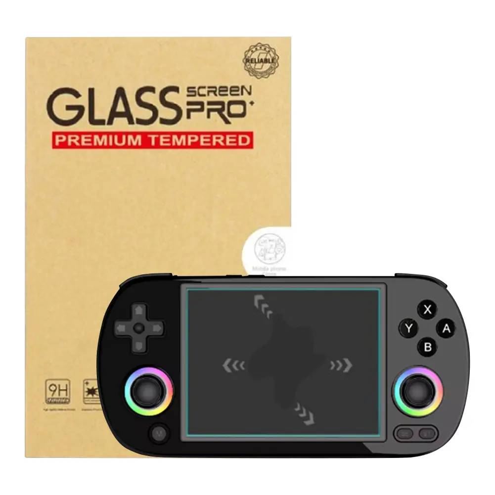 For Anbernic RG40XX H Game Console Screen Protector / EVA Hard Carrying Case 9H Anti-Scrach HD Tempered Glass Protective Film