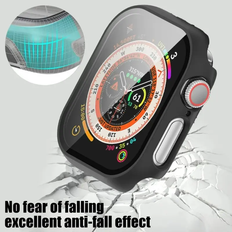 Full Cover PC Hard Case with Tempered Glass Flim Screen Protective for Apple Watch Series 10 42mm 46mm Smartwatch Accessories