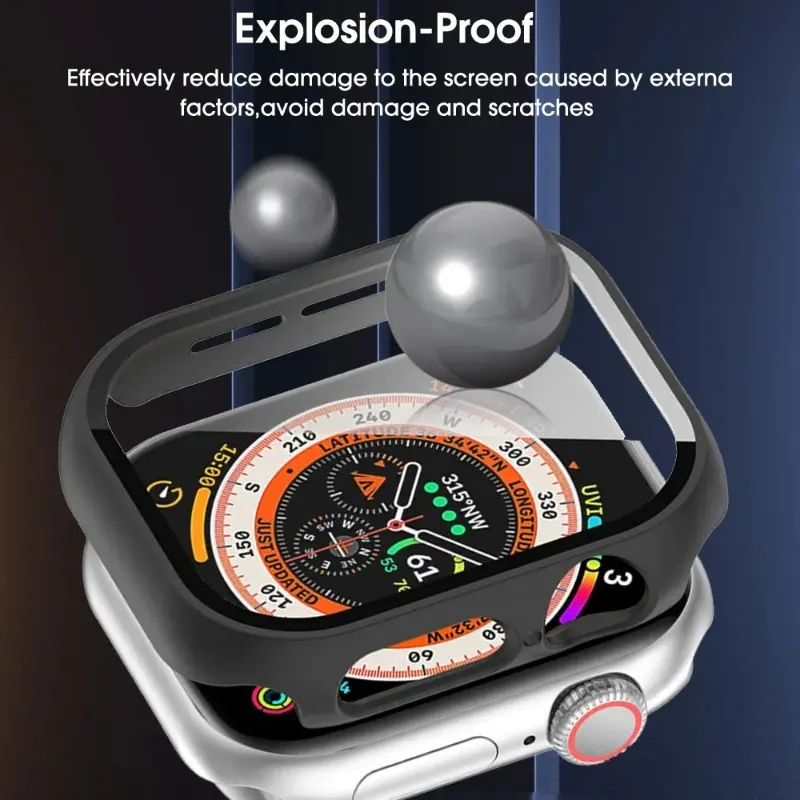 Full Cover PC Hard Case with Tempered Glass Flim Screen Protective for Apple Watch Series 10 42mm 46mm Smartwatch Accessories