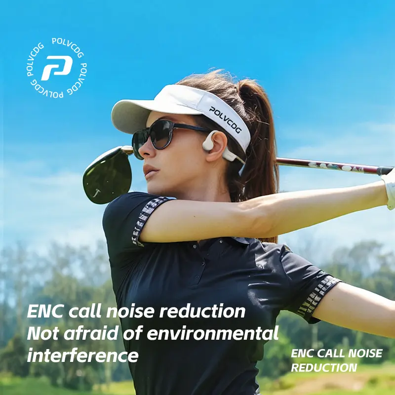 POLVCDG Bone Conduction Bluetooth Earphones 32GB Memory Golf Earphones IPX8 Waterproof Silicone Swimming Earphones