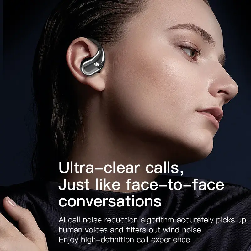 Bluetooth 5.4 OWS Earhook Earphones Low Latency Sport Headset HiFi Stereo Noise Reduction Earbud For Cell Phone Gaming Computer