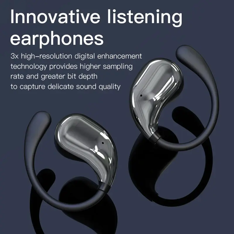 Bluetooth 5.4 OWS Earhook Earphones Low Latency Sport Headset HiFi Stereo Noise Reduction Earbud For Cell Phone Gaming Computer