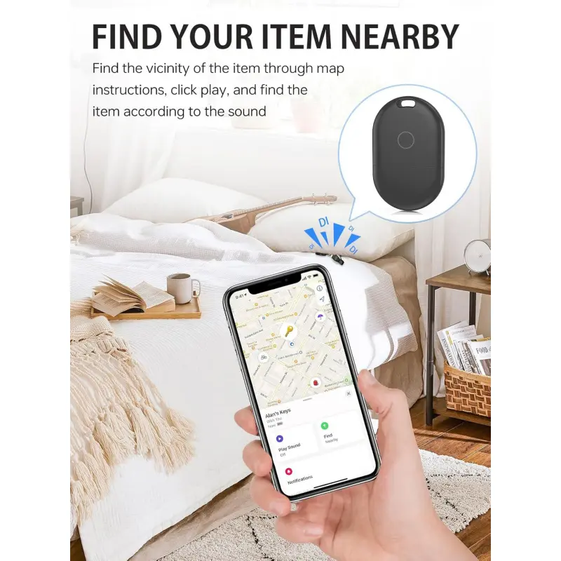 Mini Smart Cat Tracker with Global GPS, Anti-Lost Key Locator, Wallet, Alarm, Find My (iOS Only), e