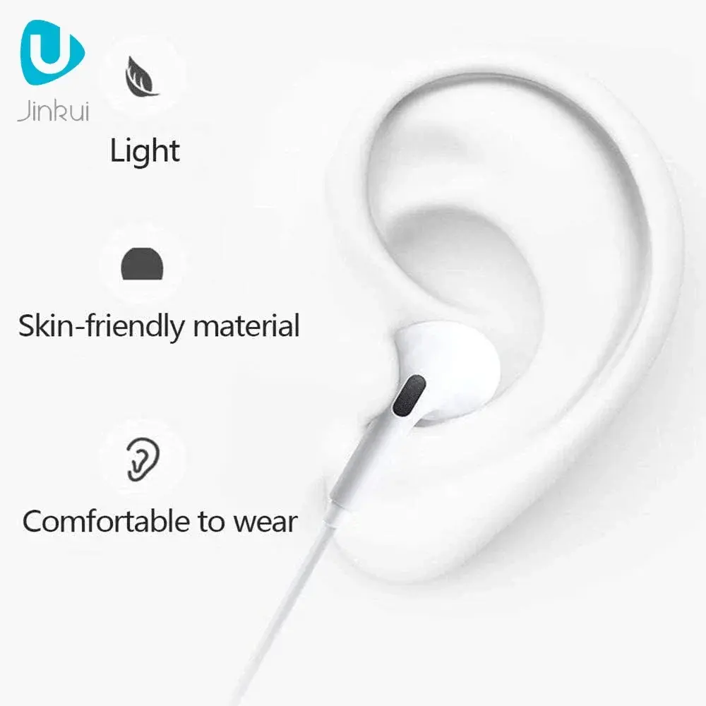 Third generation In Ear Earphone for iPhone 14 13 12 11 8 P Stereo Sound Wired Earbud Wire Control Bluetooth-compatible Headset
