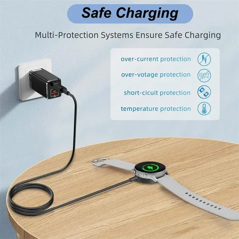 Watch Wireless Charger For Samsung Galaxy Watch 7/6/5 5Pro 4/3 Active 2 Portable USB Type C Charging Dock Station Fast Charge