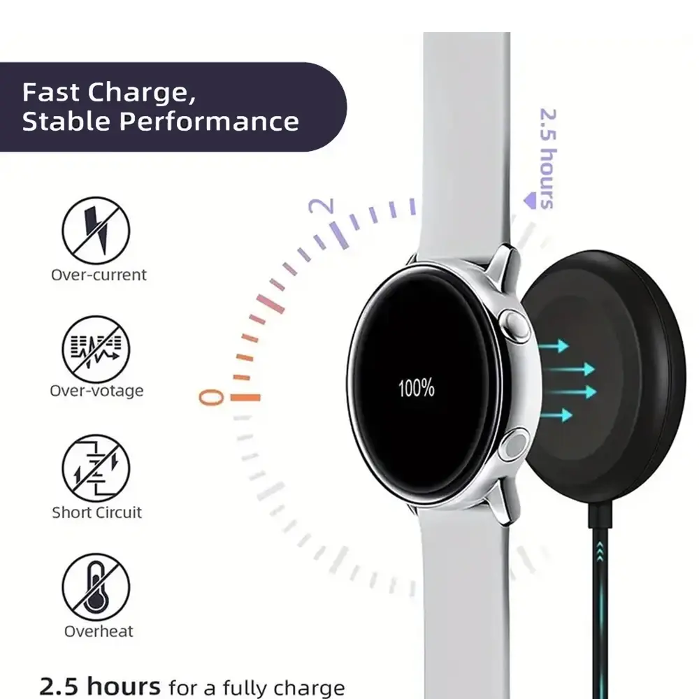 Watch Wireless Charger For Samsung Galaxy Watch 7/6/5 5Pro 4/3 Active 2 Portable USB Type C Charging Dock Station Fast Charge