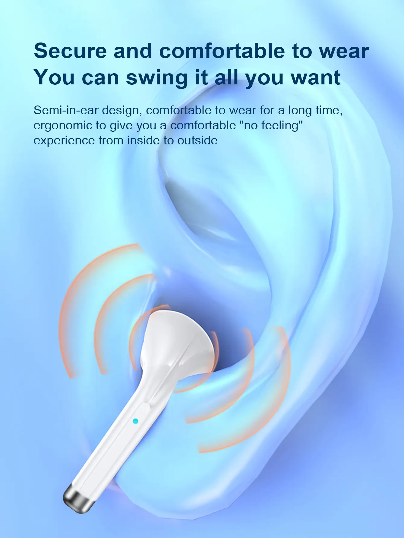 Wireless Bluetooth Earbuds HiFi Wireless Headset Microphone Noise Canceling Earbuds Sports Music Gaming Headset for iPhone