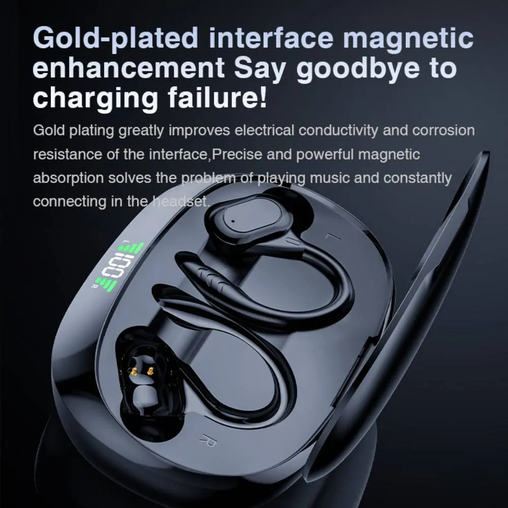 SP16 Bluetooth Wireless 5.4 Earphones Sport Earbuds Ear Hook HiFI Stereo Waterproof Headset With Mic TWS Headphone for Phone