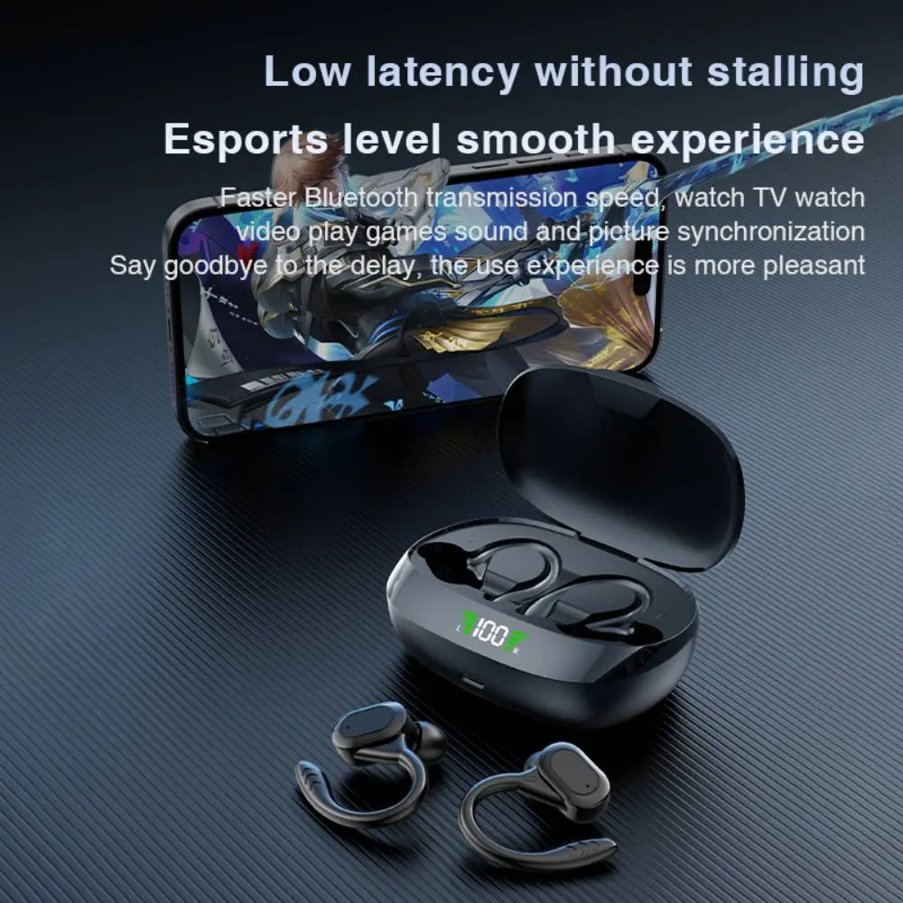 SP16 Bluetooth Wireless 5.4 Earphones Sport Earbuds Ear Hook HiFI Stereo Waterproof Headset With Mic TWS Headphone for Phone