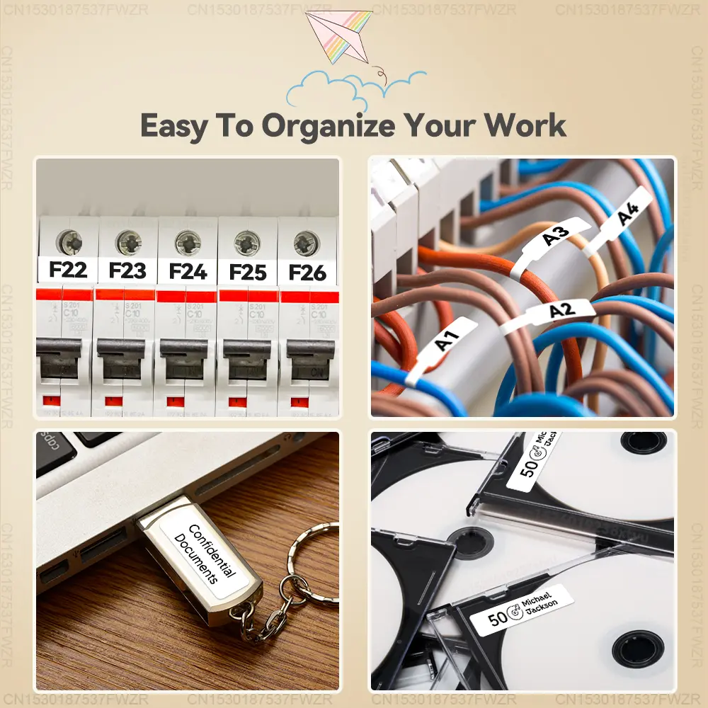 Portable Label Maker P12 Wireless Bluetooth Continuous Label Printer Similar as Marklife P15 Labeling Machine or 5PK Label Tape