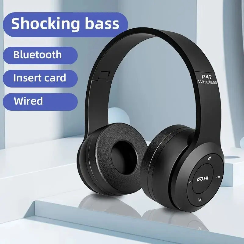 Handsfree Wireless Headphones Noise Canceling Headphone Earphone P47 headset Bluetooth Head Phone for iPhone Huawei Samsung S22