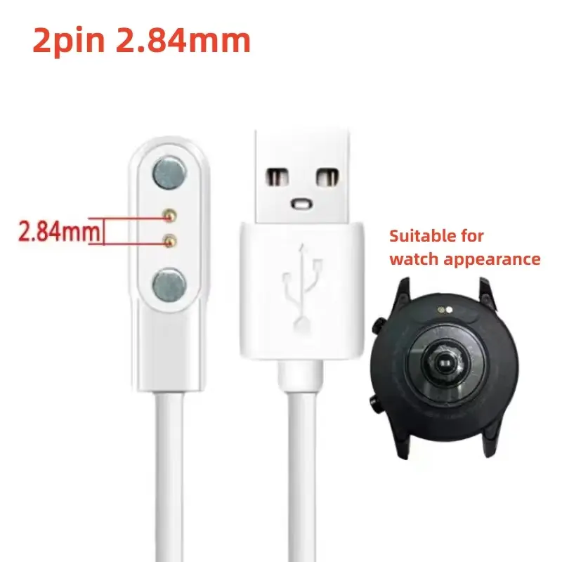 2 pins 4pins Smartwatch Dock Charger Adapter USB Charging Cable Cord for Adult/Kids Smart Watch Power Charge Wire Accessories