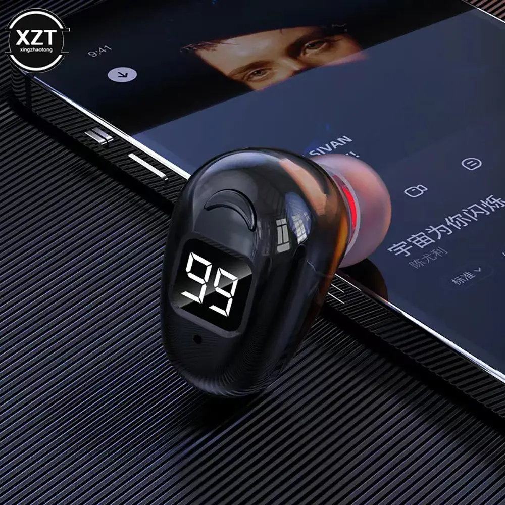TWS Bluetooth-compatible Earphone Mini in Ear Sport With Mic Handsfree Digital  Headset Earbuds for All Phone For Samsung Huawei