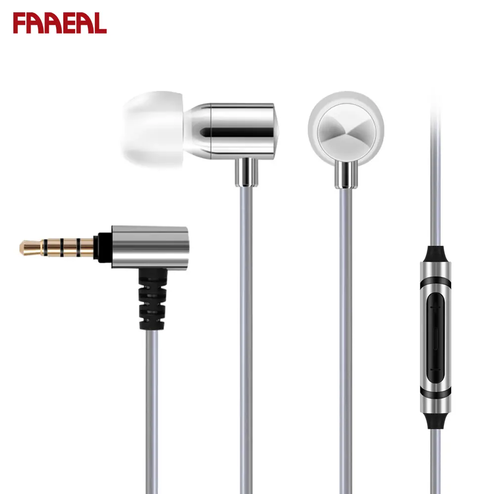 FAAEAL Poppy Earphones Stereo Bass HiFi Tuning Music Earbuds Dynamic Metal Headphones 3.5mm Running Sports Gaming Wired Headsets
