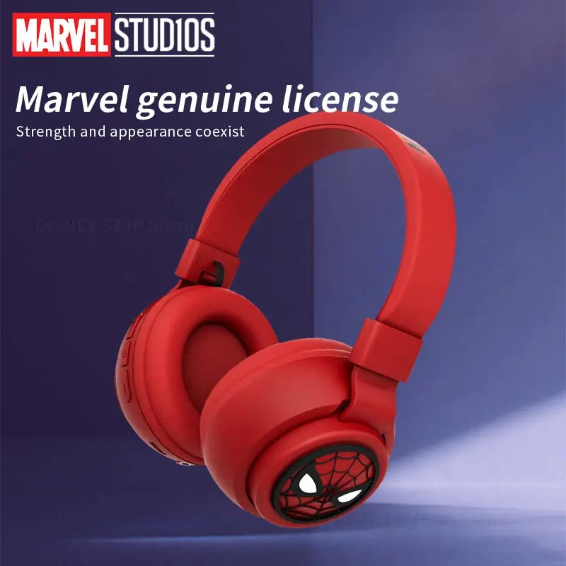Disney Headphones Spider-Man Series Wireless Earphones Bluetooth Foldable HIFI Sound Bluetooth Headsets for Kids Anime Cartoon