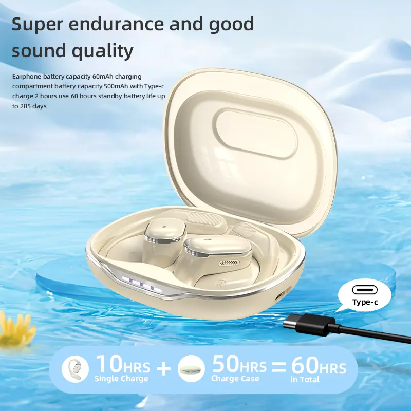 Original T6 OWS Earhook Earphones Bluetooth 5.4 Low Latency Gaming Sport Headset HiFi Stereo Noise Reduction Earbuds for Workout