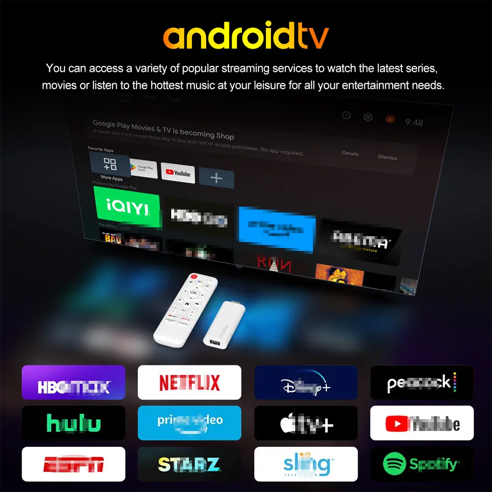 H96 Max H313 Android TV Stick Allwinner Quad Core 4K HDR Wifi6 Voice Assistant 2GB 16GB Game Media Player Smart TV Box