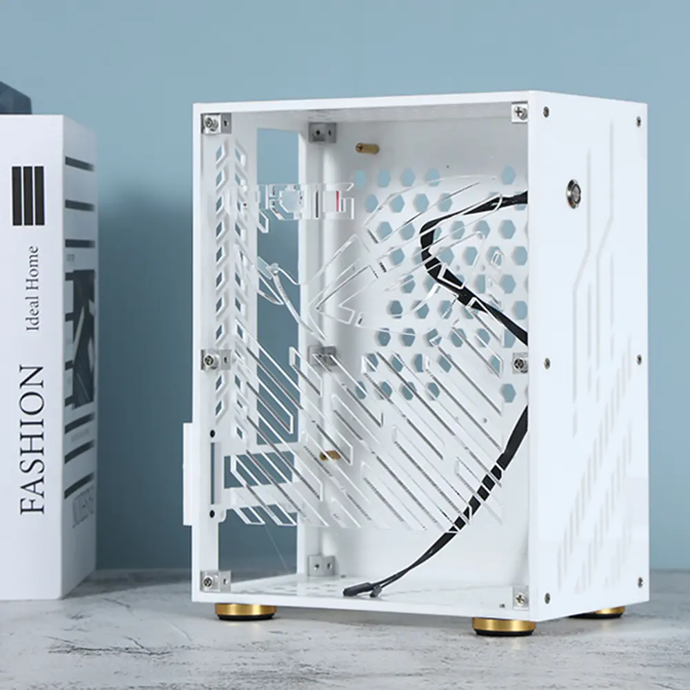 Portable Acrylic Frame 4.3L FLEX 1U Power Mini PC Chassis External Display Host Kit Computer Case Chassis for ITX Computer