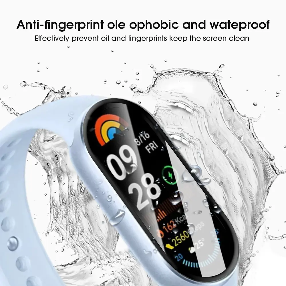Suitable for Xiaomi Miband 10 Screen Protectors 9D Curved Full Coverage Anti-Scratch Protective Films for Mi Band 9 Watch Cover