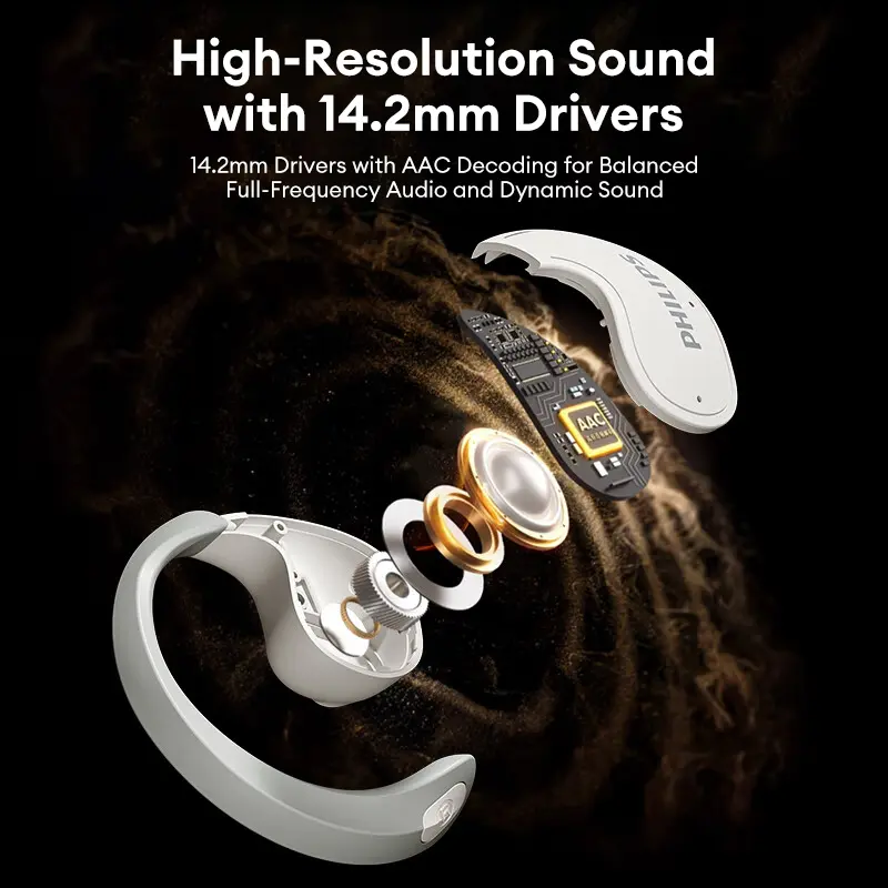 Choice Original Philips TAT2708 Wireless Bluetooth Earphones ENC Noise Cancelling Game Headset Waterproof Sport Stereo Earbuds
