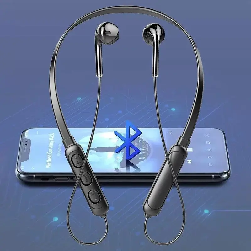 New Style Sports Earphone Hanging Neck Wireless Bluetooth Headset Headphones Binaural Running Mini Neck-Hanging Music Earplugs