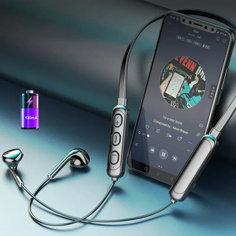 New Style Sports Earphone Hanging Neck Wireless Bluetooth Headset Headphones Binaural Running Mini Neck-Hanging Music Earplugs
